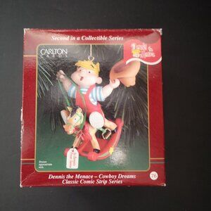 NIB Carleton Cards Dennis the Menace Cowboy Dreams Christmas Ornament